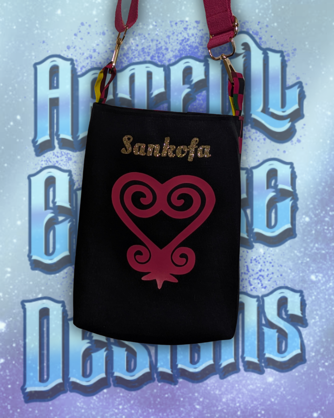 Sankofa Kente Print Crossbody Bag