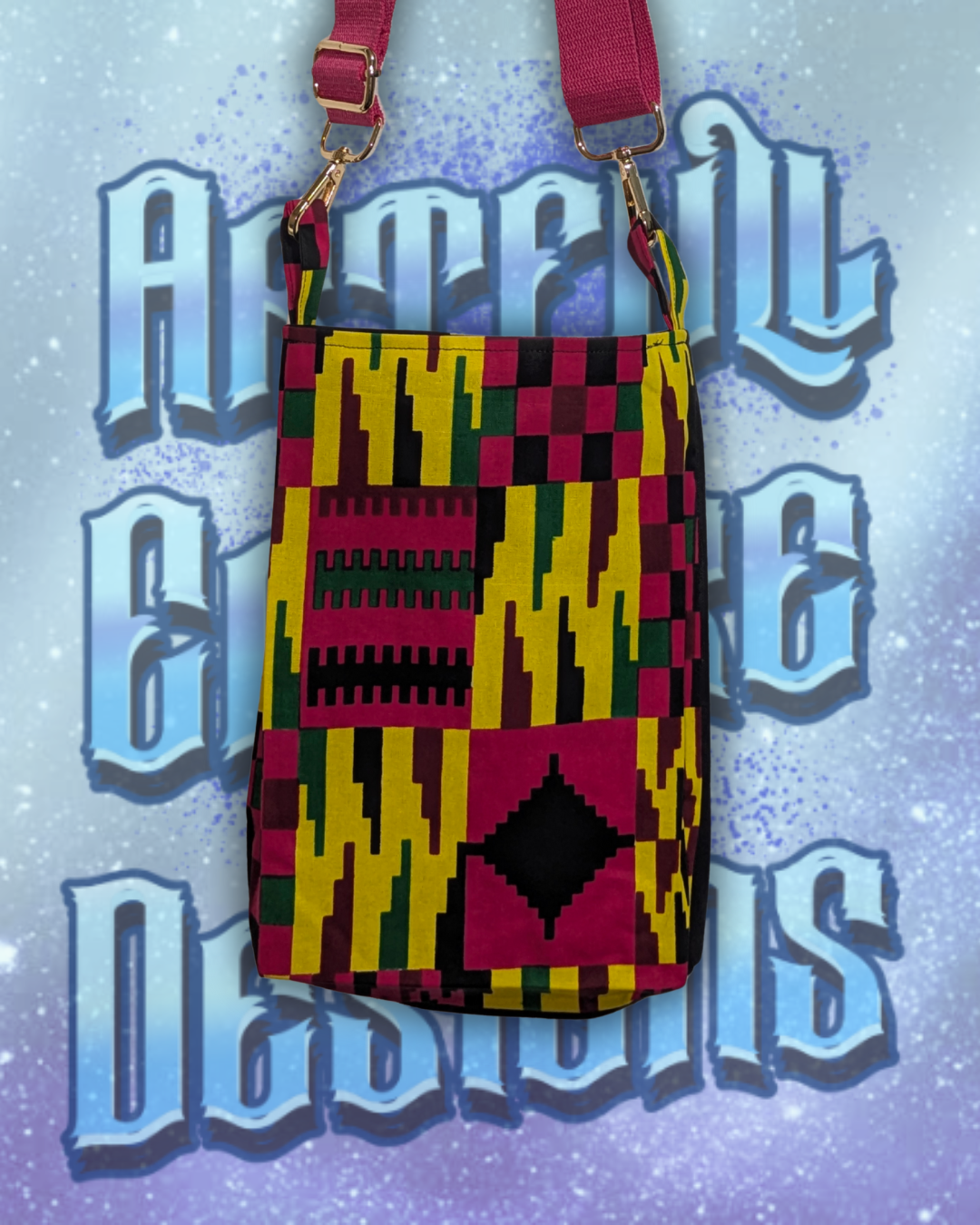 Sankofa Kente Print Crossbody Bag - Image 2