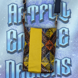 Canvas and Wax Print Crossbody Bag